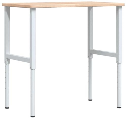 vidaXL Werkbank 100x60x(71,5-98) cm Massivholz Eiche Rechteckig, Arbeitstisch, Werkzeugbank, Werkbank Massivholz, Werktisch, Werkbank Holz