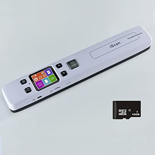 Scanner fotografico for documenti, immagini e testi a 1050 DPI, IScan Wand con scheda SD da 16 GB, scanner portatile, WiFi integrato, scansione piana