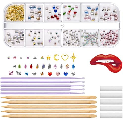 Professionelles Zahn-Edelstein-Set, Zahnschmuck-Set mit Kristallen, modische Edelsteine für funkelnde Ornamente
