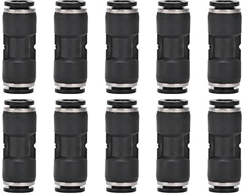 ANKROYU 10 PCS Pneumatic Connectors, PVC Air Line Fittings, Quick Connect Hose Fittings, Heavy Duty Straight Push Pipe Fittings for Air Compressor (10mm)