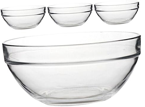 CATIEBYE 4pcs Glass Bobo Cake Bowls Party Serving Bowls Milk Cake Snack Ice Meal Prep