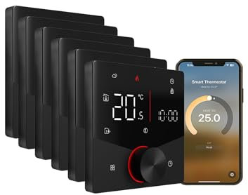 Qiumi Termostato para calefacción de gas individual/hervidor funciona con Alexa Google Home Homekit Apple Home, plataforma Tuya con protocolo Matter Contact Dry Contact 5A 95~240V AC