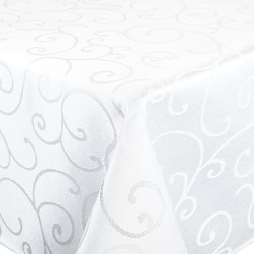 AMFUN Tischdecke Abwaschbar Rechteckig, Jacquard Tischwäsche, 80 x 80 cm Tischtuch, Tischdecke Abwaschbar Ornamente für Küche, Party, Schmutzabweisend, Pflegeleich
