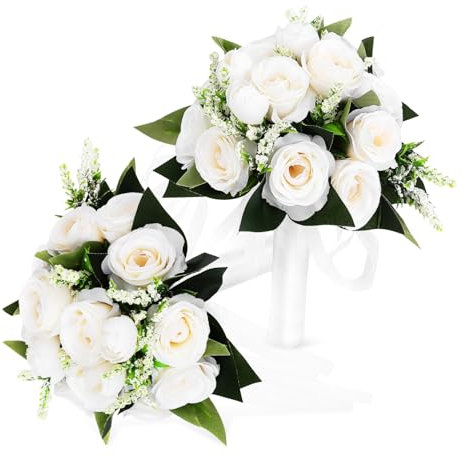 Alipis 2 Stück Künstliche Nelken Hochzeitssträuße Für Braut Und Brautjungfern Schleierkraut Kunstblumenstrauß Elegantes Aussehen Für Hochzeitsbankett-Fotografie