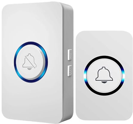 Carillon De Porte Sans Fil – Sonnette Sans Fil Longue Portée, Alerte De Volume Réglable | Sonnette Alimentée Par Batterie Pour La Maison, Carillon D'entrée Intelligent, Sonnerie Portable, Carillon Fac