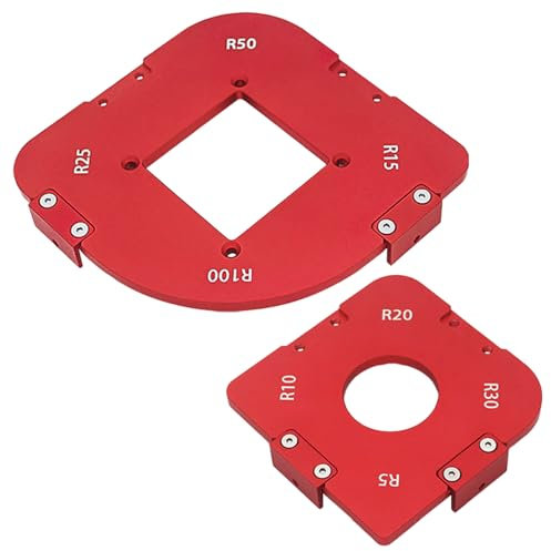 2 Pezzi Modello Posizionamento Angolare ad Arco, Morsetto Rapido a Raggio 4 in 1 (R5, R10, R15, R20, R25, R30, R50, R100), Posizionamento Preciso, per la Lavorazione di Mobili e Armadi (Rosso)