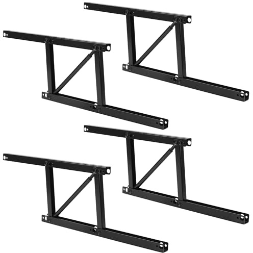 CHUENHEI 4 Stück 380mm Hochklappbares Lift Up Scharniere, Möbelscharnierfeder Klapp Lift Up, Federscharniere Klappbar Hebemechanismus für Tischplatte Couchtisch
