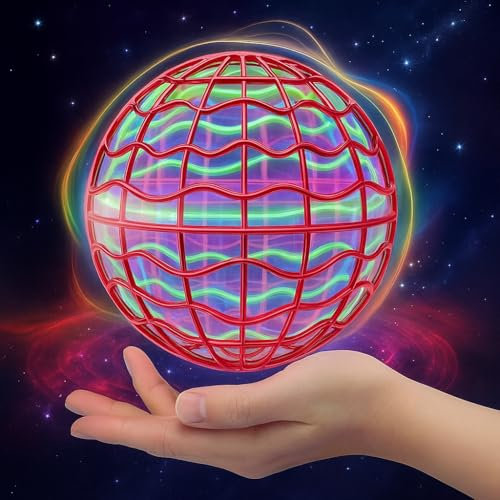 Lonexo Upgraded LED 2025 Flying Orb Ball Toy UFO RGB Cool Globe Orbi Magic Boomerang Hand Controller toy 6+ Years old toy gift Upgraded Battery Full Performance Entertainment Blue Batteries incl