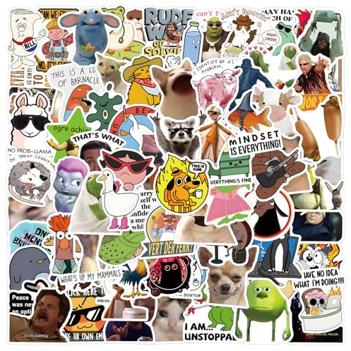 110 PCS Funny Meme Stickers – Waterproof Vinyl Laptop Stickers for Adults Teens – Funny Graffiti Stickers with No Residue Removal for Water Bottle, Phone, Journals & Skateboard