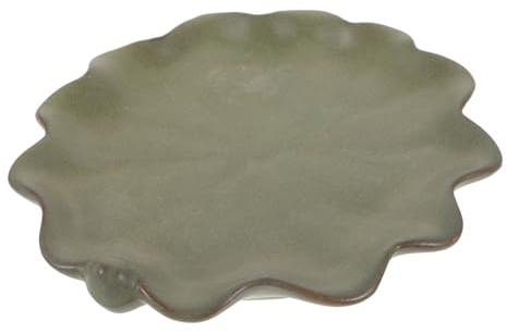 Abaodam Vassoio in Ceramica per Sottovaso Bonsai a Forma di Foglia di Loto, Piattino Drenante per Piante da Interno, Supporto Decorativo Resistente per Vasi di Fiori, per Giardinaggio