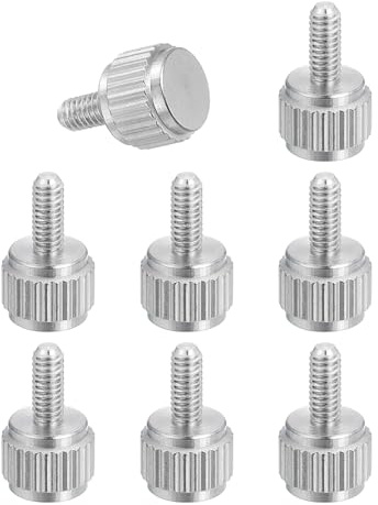 sourcing map Messschieberschrauben, M2,5 x 6 mm, Edelstahl, Flachkopf-Rändelschrauben, metrisch, gerändelt, Rundkopfschrauben, Griffknöpfe, handfeste Gewindebefestigungen für Messwerkzeug, 8 Stück
