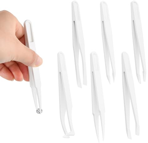 Ziyonix 6x Pinzas de Precisión Anti-Estáticas, sin Polvo, Resistentes al Calor, Resistentes a Ácidos y Álcalis, Pinzas de Plástico para Electrónica, Joyería, Ordenadores, Trabajos de Laboratorio