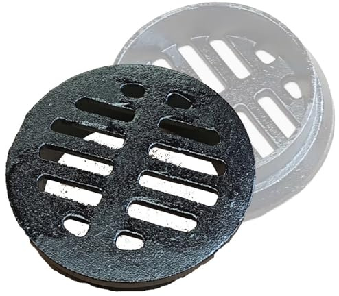 ZYXQQJ Cast Iron Grate Drain Cover Small Floor Drain Cover Round Drain Pipe Floor Drain Cover 2” 3” 3.3” 4.3” 6.3” 7.8” 10”(110mm-4.3in)