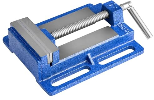VEVOR Drill Press Vise, 6 Inch Jaw Width, Portable Bench Vise, Slotted Base for Easy Installation, Durable Cast Iron Construction, Workbench Vice, for Woodworking, Metalworking, Drilling, and Cutting