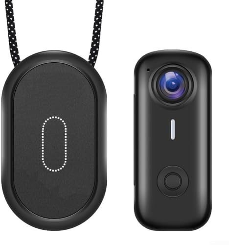 D100 Caméra d'action magnétique avec poche pouce pour mini caméra de sport, enregistreur vidéo portable, vélo, caméra embarquée pour sports de plein air (noir)