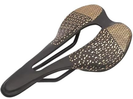 Kompatibel mit ODI MTB-Fahrradsitz, ultraleichter Mountainbike-Sattel, hohl, atmungsaktiv, Fahrradkissen, reflektierende Farbe, Fahrradzubehör(Black Gold Label)