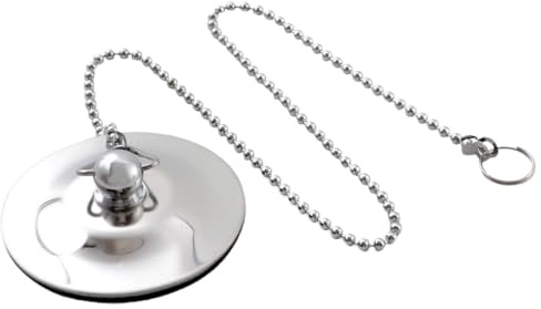 FRCOLOR Stainless Steel Tub Stopper and Sink Drain Plug with Chain for Bathtub Drain Cover Water Stopper for Bathroom and Kitchen Basin Sturdy Accessories
