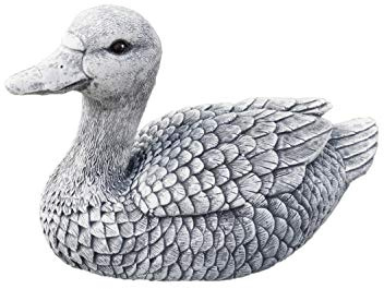 stoneandstyle Steinfigur natürliche Ente, massiver Steinguss, Frost- und wetterfest