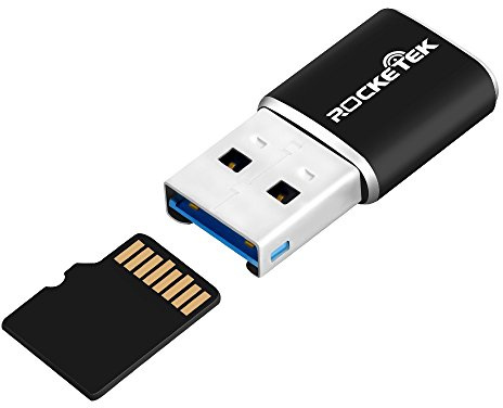 Rocketek Aluminum USB 3.0 Portable Memory Card Reader Adapter for Micro SD Card/TF Card Reader Adapter