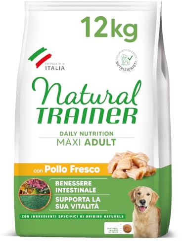 Natural Trainer Maxi Cibo per Cani Adulti con Pollo Fresco e Riso - 12kg