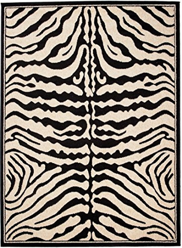 Carpeto Groß Teppich Wohnzimmer 200x300cm Schwarz und Weiß Zebra Weich | Teppich für Schlafzimmer Büro Esszimmer Eingangsbereich Pflegeleicht Tierfreundlich Allergikerfreundlich Kurzflor Synthetisch