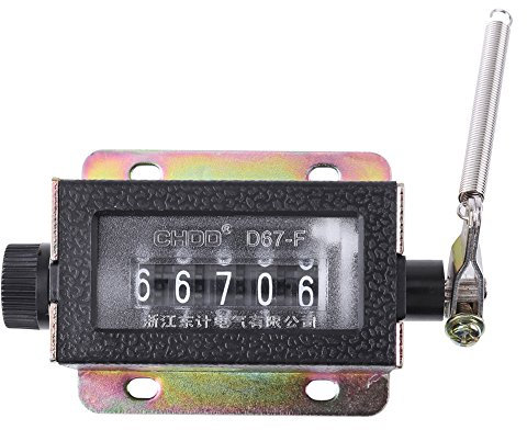 Contador Manual D67-F, Contador de 5 Dígitos Recuento de tiradas Contador Mecanico Restableceble