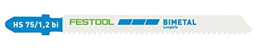 Festool Stichsägeblatt HS 75/1,2 BI Metall - 20 Stück | Bimetall, T-Shaft, Zahnteilung 1,2 mm – für Stahl, Edelstahl und Aluminium