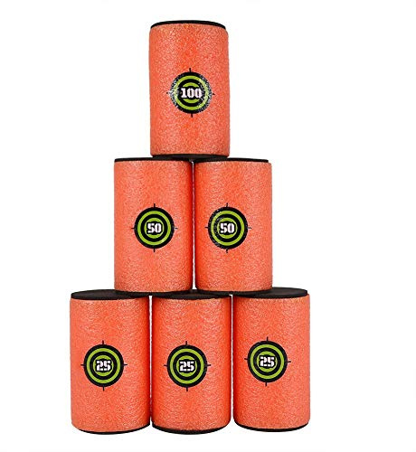 TOPWAYS® 6 st EVA mjukt skum dart kulmål för Nerf N-strike leksakspistol elitserien blasters (stor, 10,5 cm)