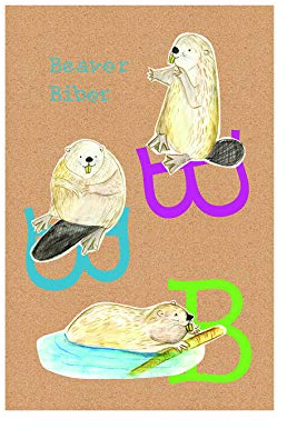 Komar Wandbild | ABC Animal B | Poster, Kinderzimmer, Buchstaben, Bild, Wohnzimmer, Schlafzimmer, Dekoration, Kunstdruck | ohne Rahmen | P036B-30x40 | Größe: 30 x 40 cm (Breite x Höhe)