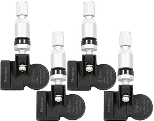 Electronicx 4 Stück RDKS TPMS Reifendrucksensor Reifendruck Sensor Sensoren Reifendruckkontrollsystem Ventile Reifenkontrollsystem Metallventil Silber kompatibel mit 3 6 CX-3 CX-4 MX-30 Atenza