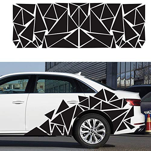 Mioloe Auto Körper Aufkleber - Freistehende Dreieck Grafik Aufkleber Vinyl, Wasserdichte Auto Seitentür Schürzen Dekoration Universal, 200x60cm (Schwarz)