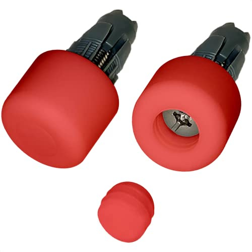 BUMPY End Plugs, The Bicycle Handlebar Bumper, Innovative Rubbery Design, Made of Durable Colorful Silicone, Expands to Lock in Place, Adds Safety & Style, One Pair (Red)