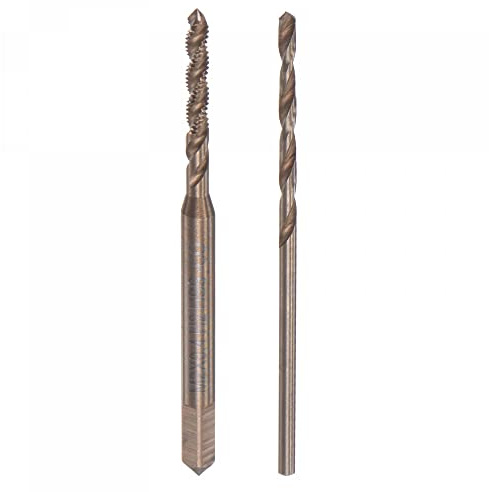 sourcing map M2 x 0,4 Spiralgewindebohrer und 1,6mm Spiralbohrer Set Metrisch M35 Schnellstahl Maschinengewindebohrer für Edelstahl