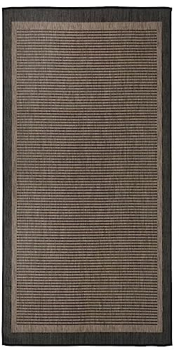 vidaXL Outdoor Teppich Flachgewebe Witterungsbeständig UV-beständig Außenteppich Balkon Terrasse Garten Swimming Pool 100x200cm Dunkelbraun