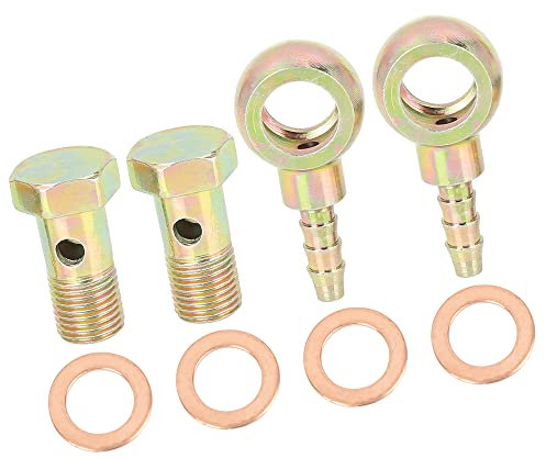 A ABSOPRO 2 Stück Motorrad Auto 10mm Banjo Schlauch Barb Bolzen Fittings Metall
