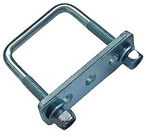 1 Stück quadratische, vierkant M12 U Schrauben, U Bolzen, U Bügel mit Gewinde, Gegenplatten, Sicherungsmuttern, Unterlegscheiben (LW62 x LH75 mm)