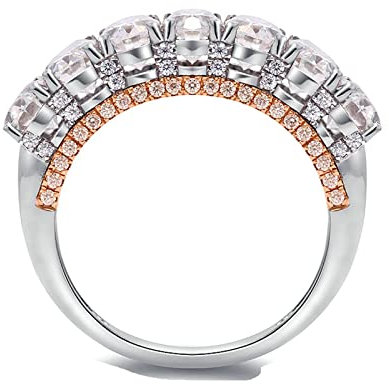 Ayoiow Verlobungsring Damen, Ring Weissgold Damen mit Oval Moissanit 0.6ct Ringe Weiß Größe 56 (17.8)