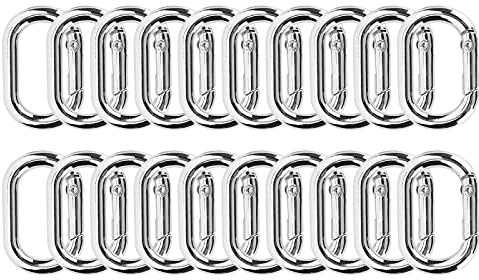20 Stücke Ovale Federschnalle 23mm Legierung Karabinerhaken Clip für Taschen Geldbörsen Schlüsselanhänger Riemen Oval Karabiner Clip Snap Ovale Federschnallen (Silber)