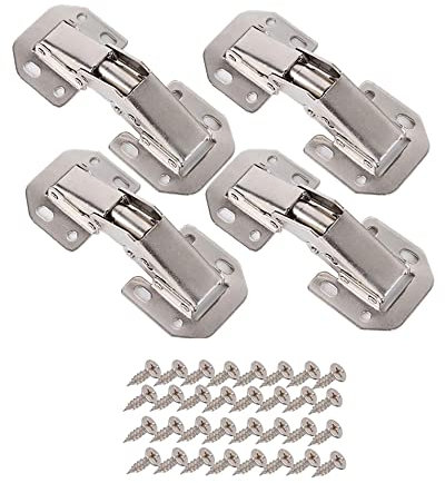 Bohaner Scharniere für Schranktüren 4 Stück Scharnierer Schrankscharnier Aufschraubscharniere 104 * 44mm versteckte Küchentürscharniere 90 Grad mit Schrauben, Scharniere für Schranktür