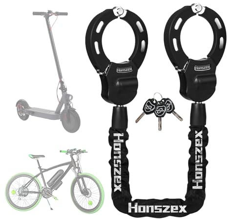 Honszex Scooter Lock, Bike Locks High Security with Key, 36.22inch Heavy Duty Bike Lock Chain, Accessories for Electric Scooter, E-Bikes