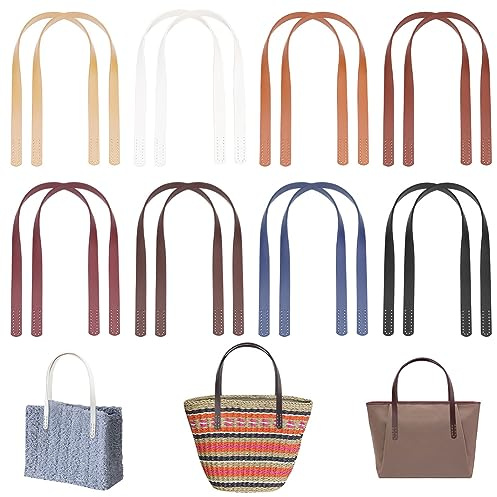PH PandaHall 16pz Manici per Borsa in Pelle PU 59.6cm Manici di Ricambio per Borsa in Pelle, 8 Colori Maniglia di Ricambio per Borsetta Portamonete Artigianali Fai Da Te