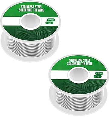 INOMAK Fil de Soudure Briquet en Acier Inoxydable en Aluminium, Soudure à Faible Fusion, Fil de Soudure sans Plomb, Fil de Soudure (1.0 50g 2PCS)