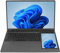 Dual-Screen-Laptop, 1920 X 1080 15,6 Zoll 7 Zoll Notebook für Win 11, Sekundärer Bildschirm mit Touch, LPDDR4 16 GB RAM, Quad-Core-CPU, Reise-Laptops, Computer mit Kamera,