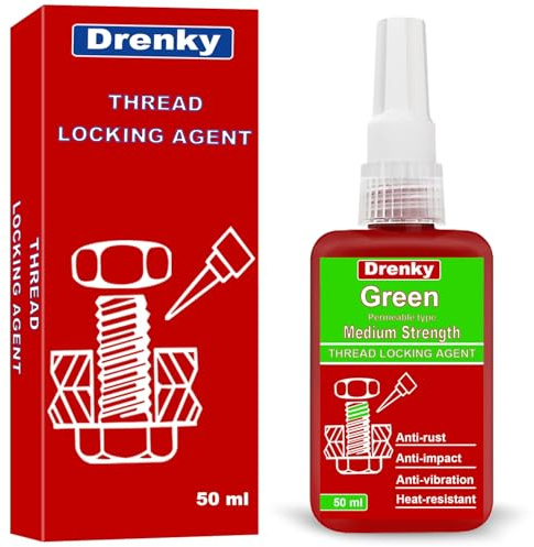 Drenky Frein Filet Résistance Moyenne，Adhésif Anaérobie 50ml Colle Haute Temperature Colle Blocage Vis écrou Pour le Collage De Vis M2-M8 Métalliques (Verte)