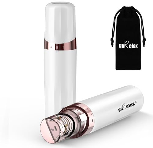 Epilatore per il viso da donna, a batteria, per la rimozione dei peli del viso, braccia, luce LED, per la depilazione viso da donna, testa placcata in oro 18 carati, per tutte le età