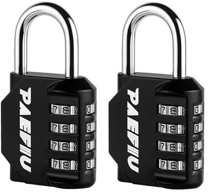 Zahlenschloss Vorhängeschloss 4 Stellig, Schloss mit Zahlencode Robust Spindschloss aus Zinklegierung für Schrank Schubladen Schule Fitnessstudio