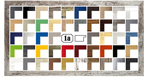 Colorello Bilderrahmen Posterrahmen Puzzlerahmen 33x98 cm Weiss Vintage Shabby Chic 98x33 cm mit weisser Rückwand und Antireflex Acrylglas