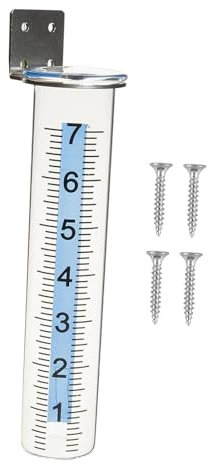 perfk Regenmesser mit Edelstahl-Montagehalterung, Regenmessgerät für Zuhause