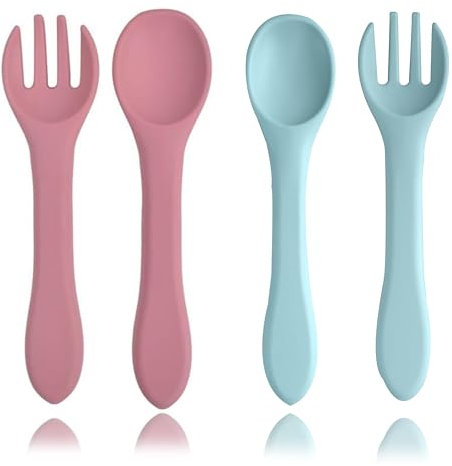 4 Silikon Babylöffel ab Weich Biegbar Silikon Lernlöffel Baby Selbst Essen Baby Spoon Breilöffel Für Kinder Kleinkinder Säuglinge Bpa-Freies