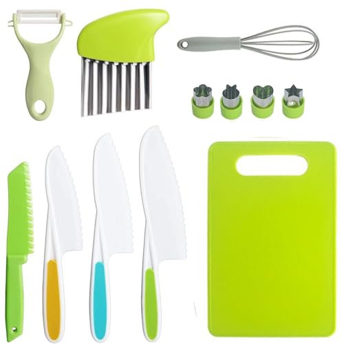 Leggett & Moore | 12* Piece Kids Kitchen Knife set Toddler Knife For Chopping Serrated Kitchen Knife Kids Cooking Set Kids Safe Kids Safety Knives Kids Knife set Crinkle Cutter Knife Child Safe Knives